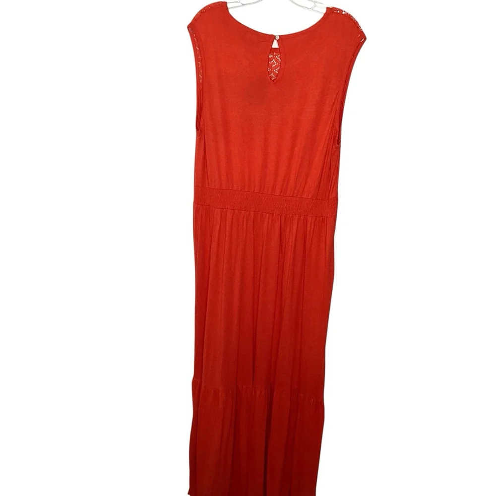Anthology Maxi‎ Dress Sz 14 Orange Prairie Boho Festival Lace Stretchy New
